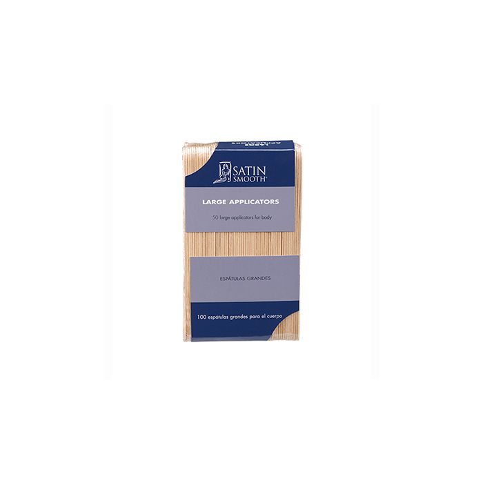 Frontview of Satin Smooth Large applicator in 50 counts pack with text 