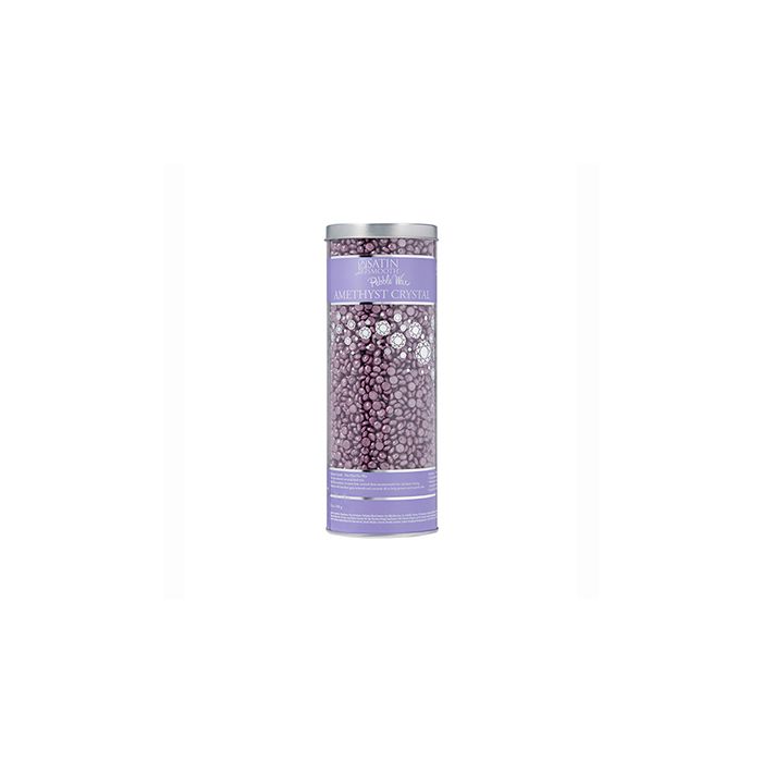 A 23-ounce canister of Satin Smooth Pebbles Wax Amethyst Crystal Thin Film Flex Wax standing upright