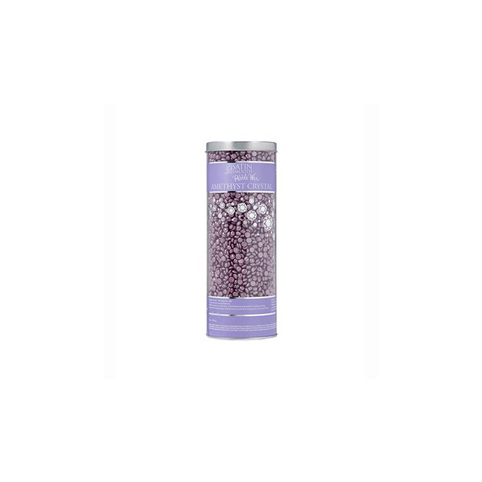 A 23-ounce canister of Satin Smooth Pebbles Wax Amethyst Crystal Thin Film Flex Wax standing upright