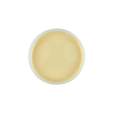 Top view of an open container of Satin Smooth beBare Hair Removal System Soy Wax featuring its creamy beige color
