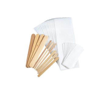 Contents of Satin Smooth Non-Woven Combo Kit featuring 30 waxing strips & 10 applicators