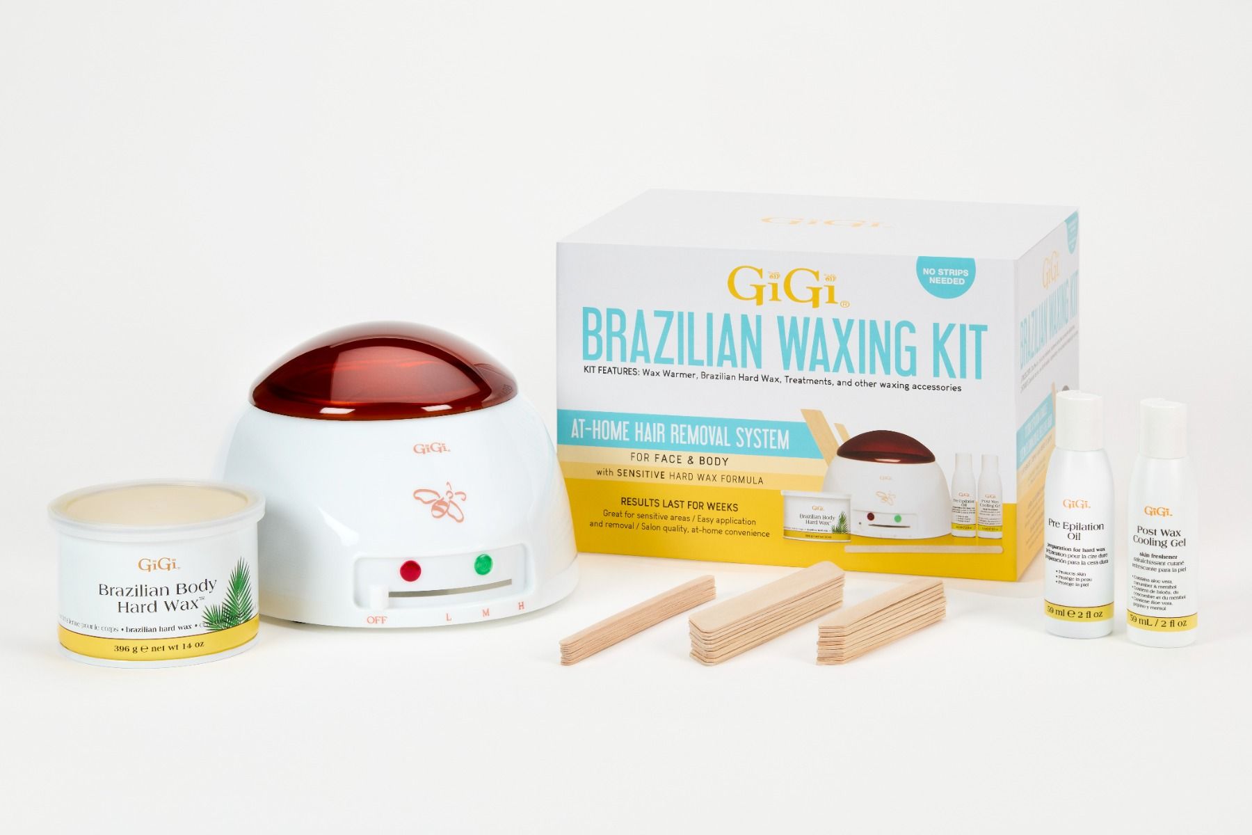 Satin Smooth BRAZILIAN WAXING KIT AT HOME HAIR REMOVAL SYSTEM Soft and Hard Waxes Warmers PRO Wax kits